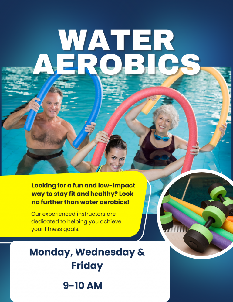 Navy and White Modern Water Aerobics Flyer